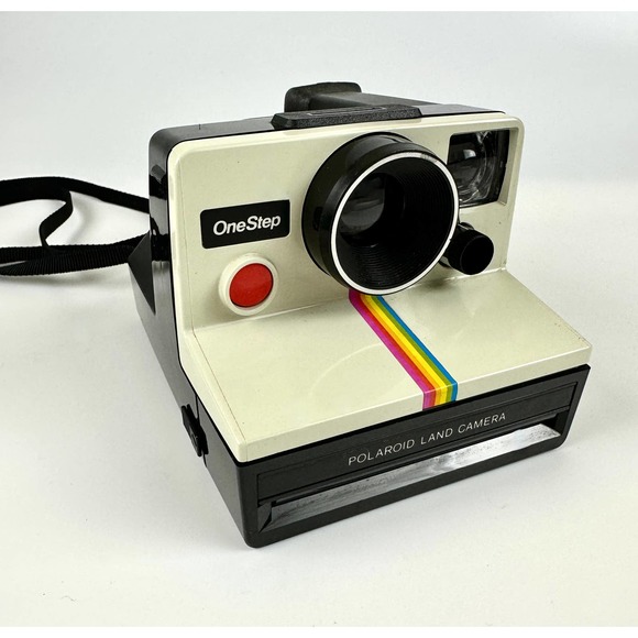 Vintage Polaroid One Step SX-70 Camera And Film White Rainbow Stripe - Picture 2 of 13